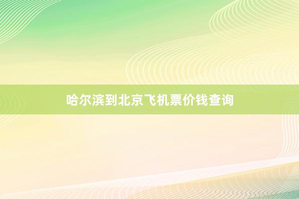 哈尔滨到北京飞机票价钱查询