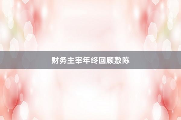 财务主宰年终回顾敷陈
